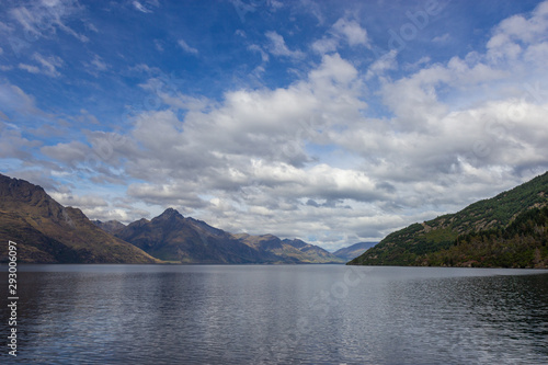 View of lake Wakatipu from a boat, Queenstown