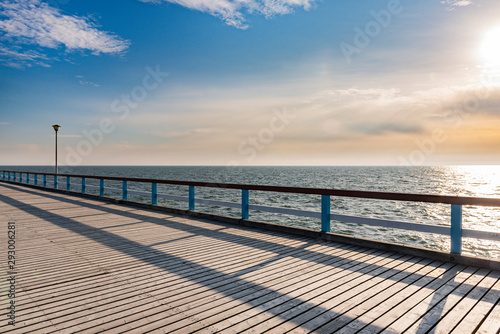 Pier in the city of Palanga  Lithuania. Baltic sea cost line.