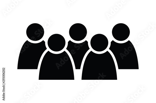 5 people icon. Group of persons. Simplified human pictogram. Modern simple flat vector icon photo