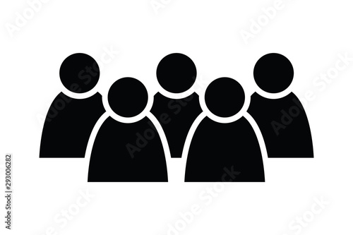 5 people icon. Group of persons. Simplified human pictogram. Modern simple flat vector icon