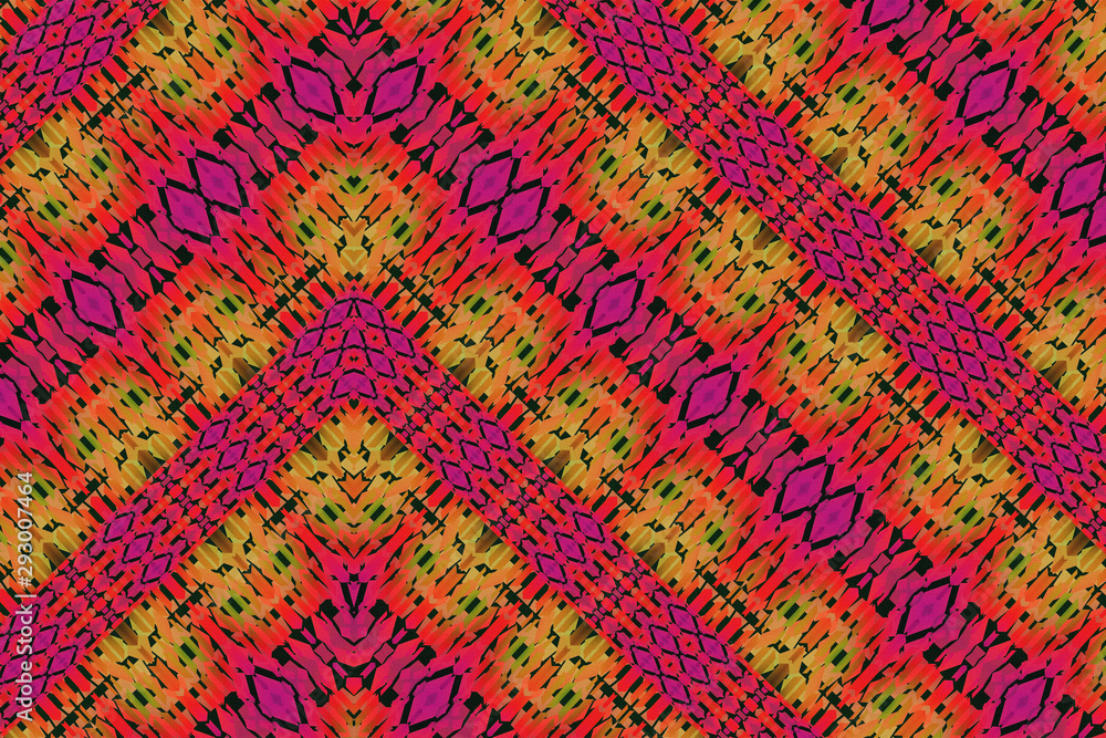 Textured African fabric, multicolored pattern
