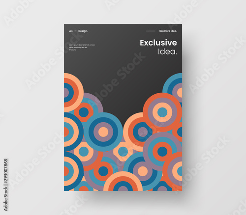 Amazing business presentation vector A4 vertical orientation front page mock up. Modern corporate report cover abstract geometric illustration design layout. Company identity brochure template.