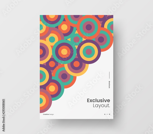 Amazing business presentation vector A4 vertical orientation front page mock up. Modern corporate report cover abstract geometric illustration design layout. Company identity brochure template.
