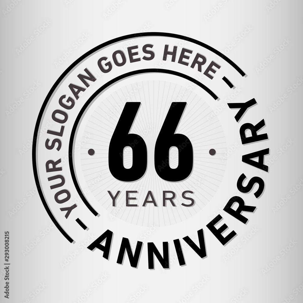 66 years anniversary logo template. Sixty-six years celebrating logotype. Vector and illustration.