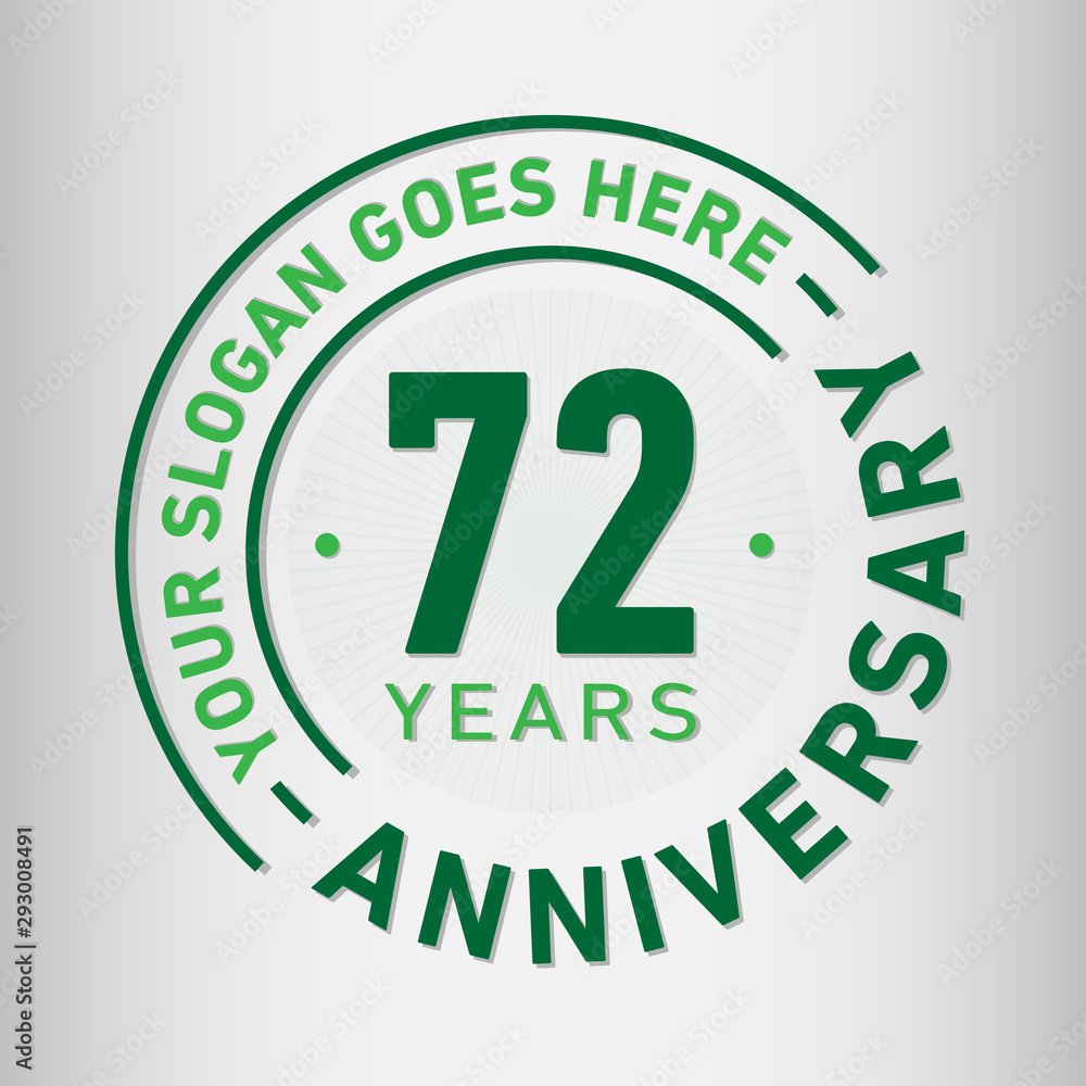 72 years anniversary logo template. Seventy-two years celebrating logotype. Vector and illustration. 72 years anniversary logo template. Seventy-two years celebrating logotype. Vector and illustration.