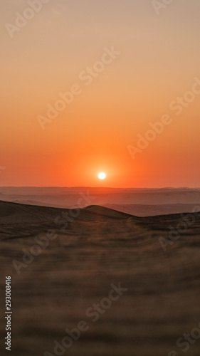Sunset in Ica-Peru. Orange colors © Felipe Pinilla