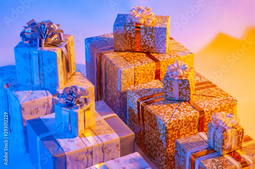 Boxes with presents. Gift B...
