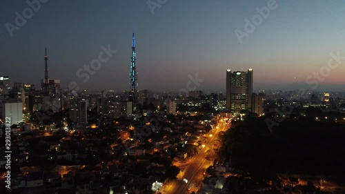 Sunset view of Sao Paulo illuminated city, Brazil.Sunset view of Sao Paulo illuminated city, Brazil. Sunset view of Sao Paulo illuminated city, Brazil. photo