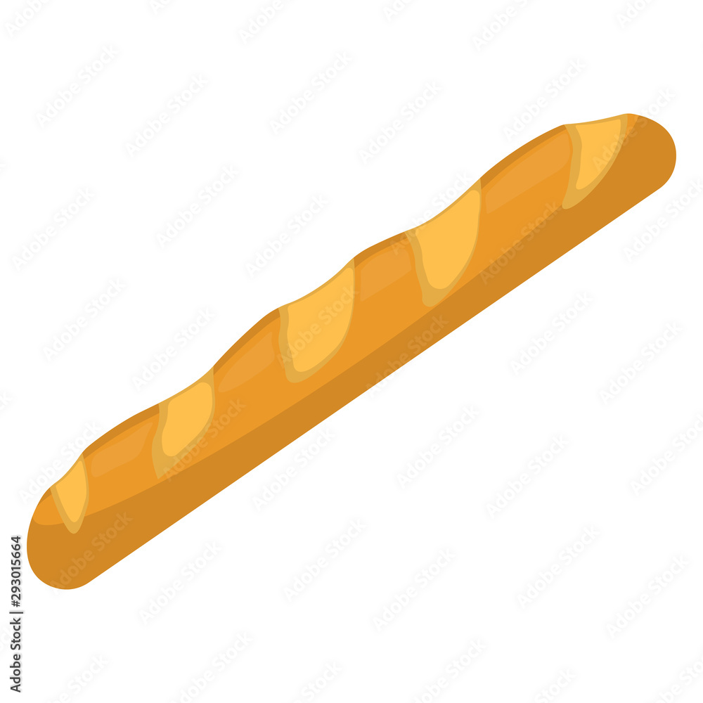 Isolated baguette bread on a white background - Vector Isolated baguette bread on a white background - Vector