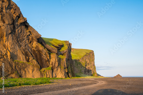 Hjorleifshofdi, a historical promontory in south Iceland