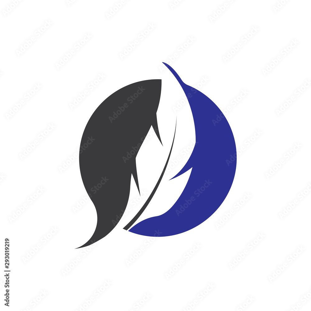 Feather pen write sign logo template app Feather pen write sign logo template app