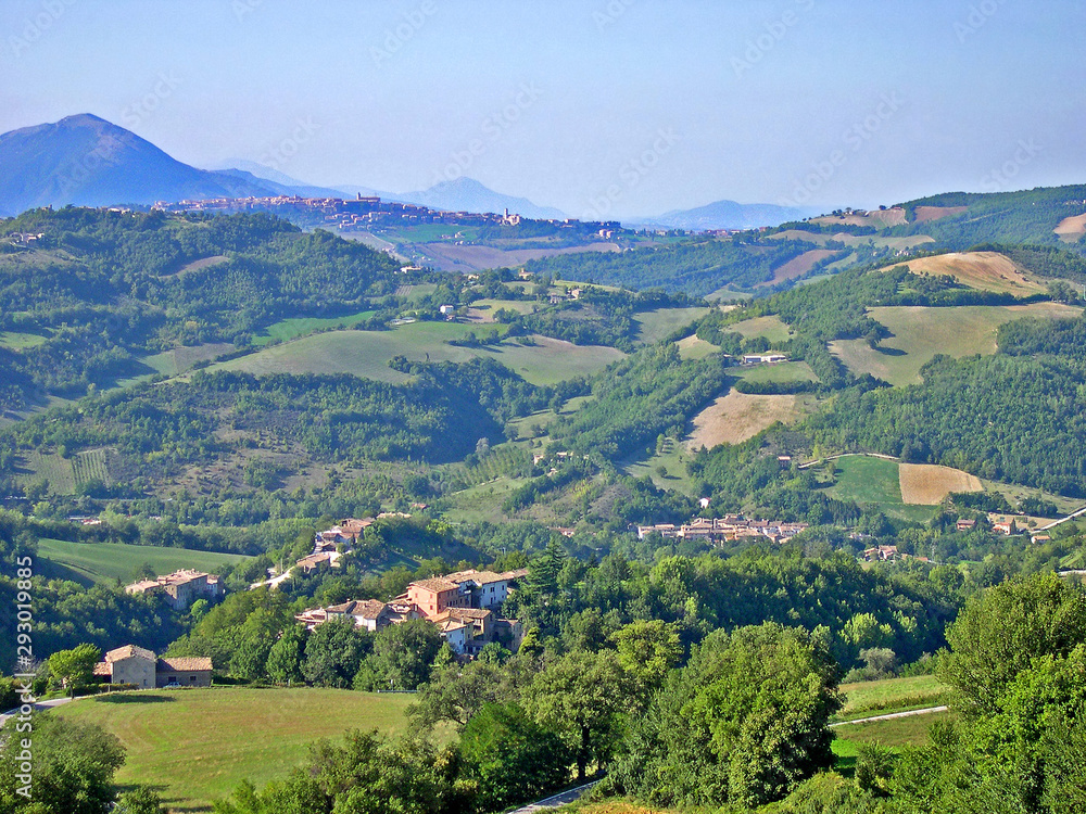 Italy, Marche, Apennine landscape around Fiastra village.