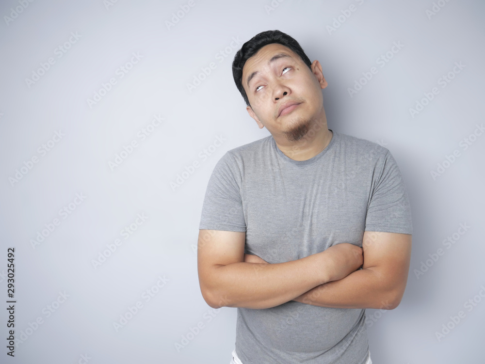 Funny Asian Man Lazy Bored Mocking Face Funny Asian Man Lazy Bored Mocking Face