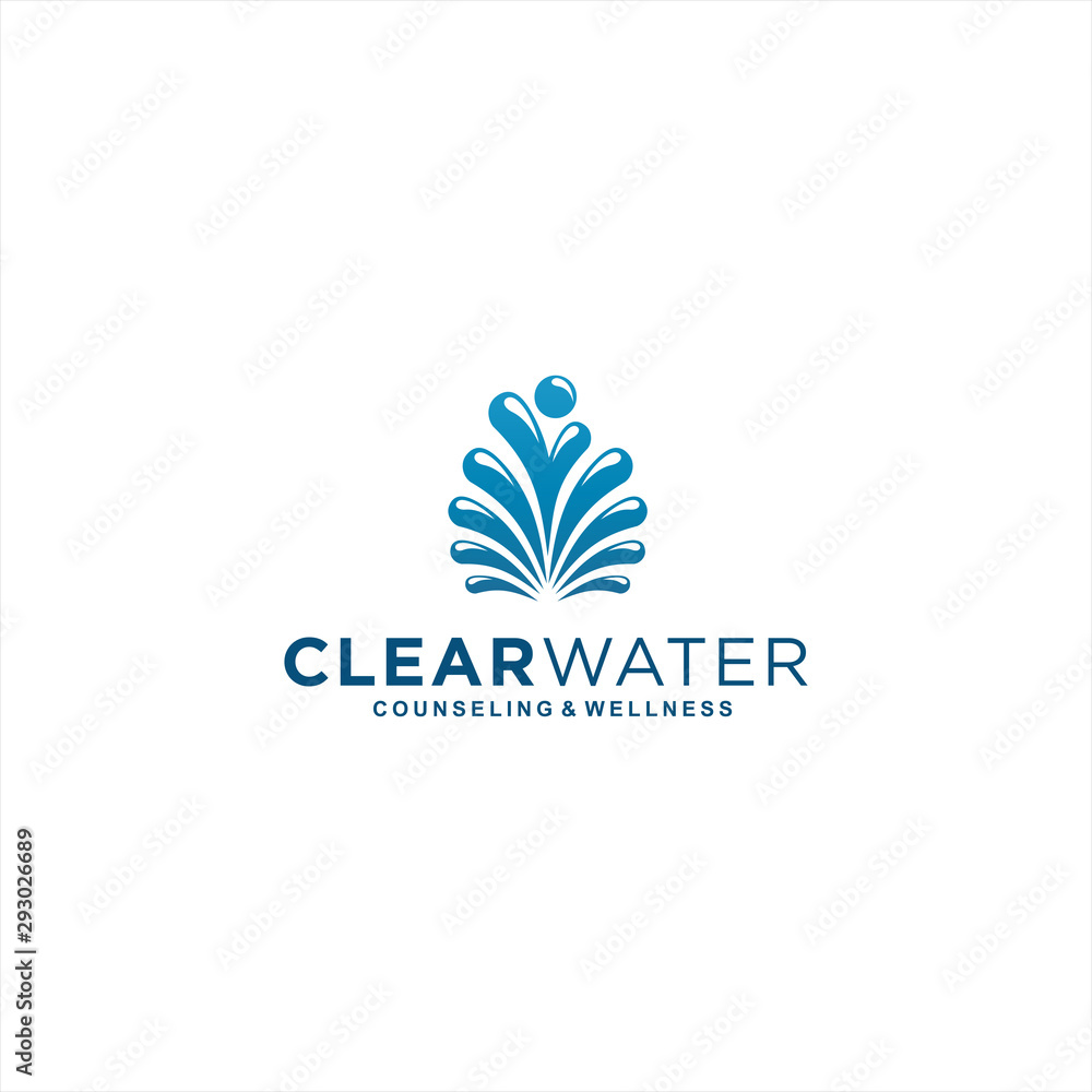 Fountain Water Logo Design Vector Illustration Template Idea Fountain Water Logo Design Vector Illustration Template Idea