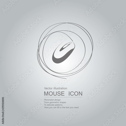 Mouse creative design. Isolated on grey background