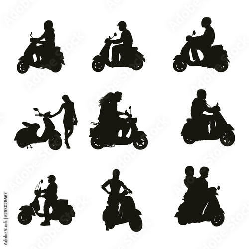 Motorcycle Scooter Silhouettes
