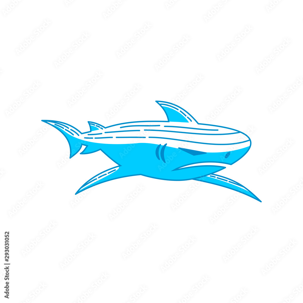 Shark logo design graphic vector Outline isolated illustration Shark logo design graphic vector Outline isolated illustration