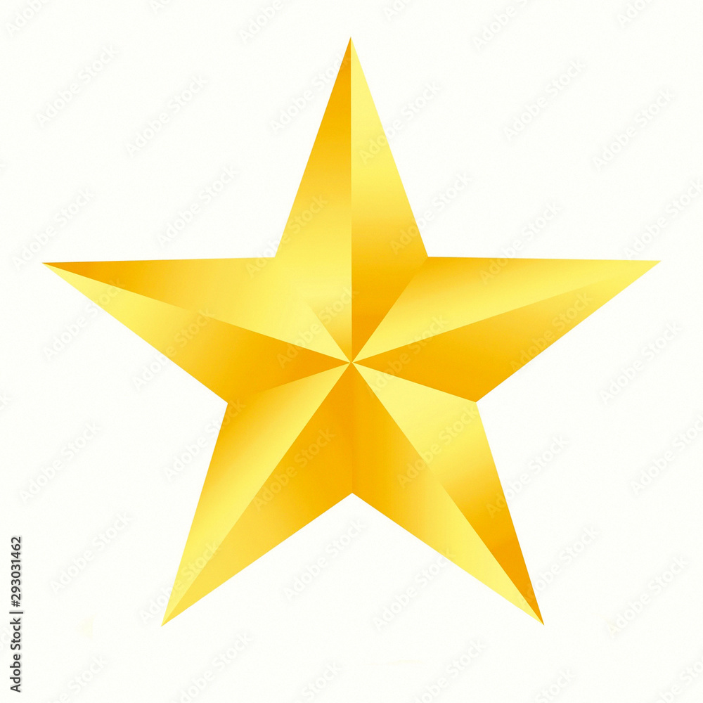 Fototapeta premium gold star isolated on white background.