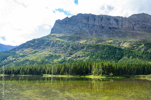 Morning view of the Redrock Lake with reflection