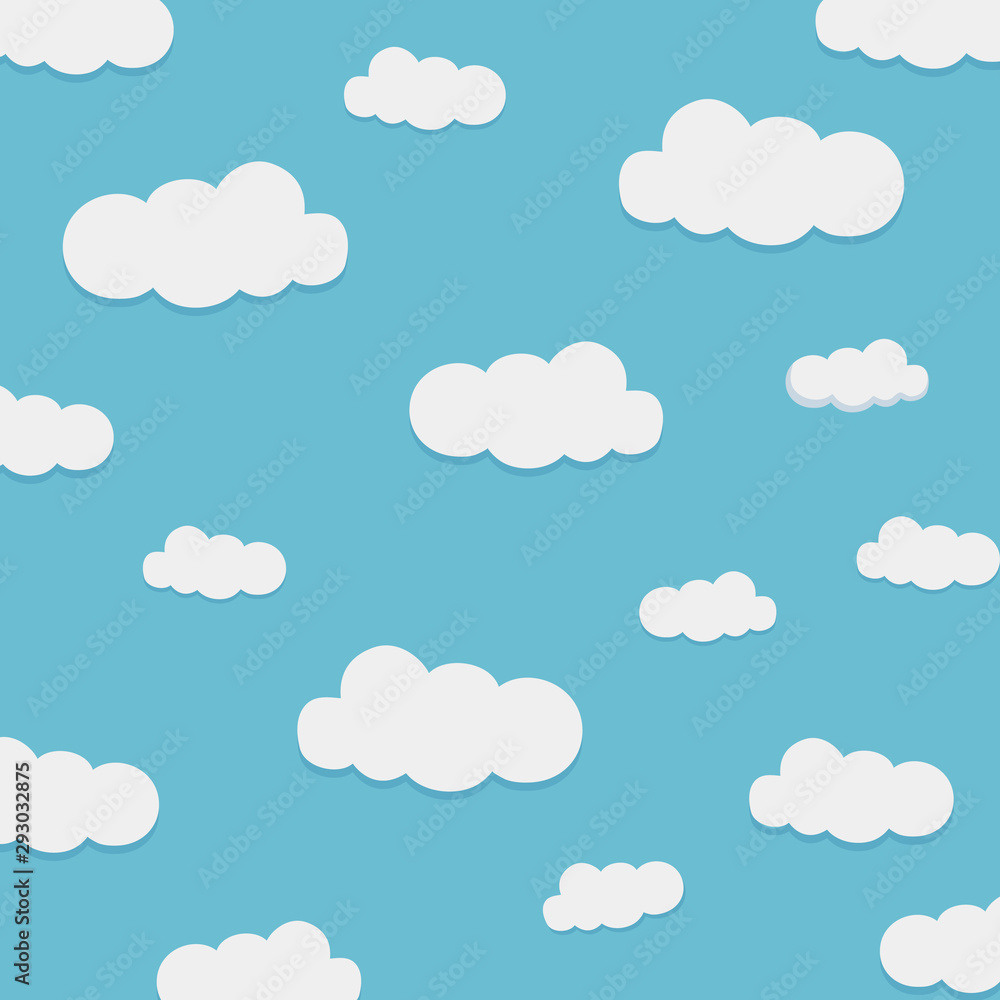 light blue sky white clouds vector illustration. Sky background