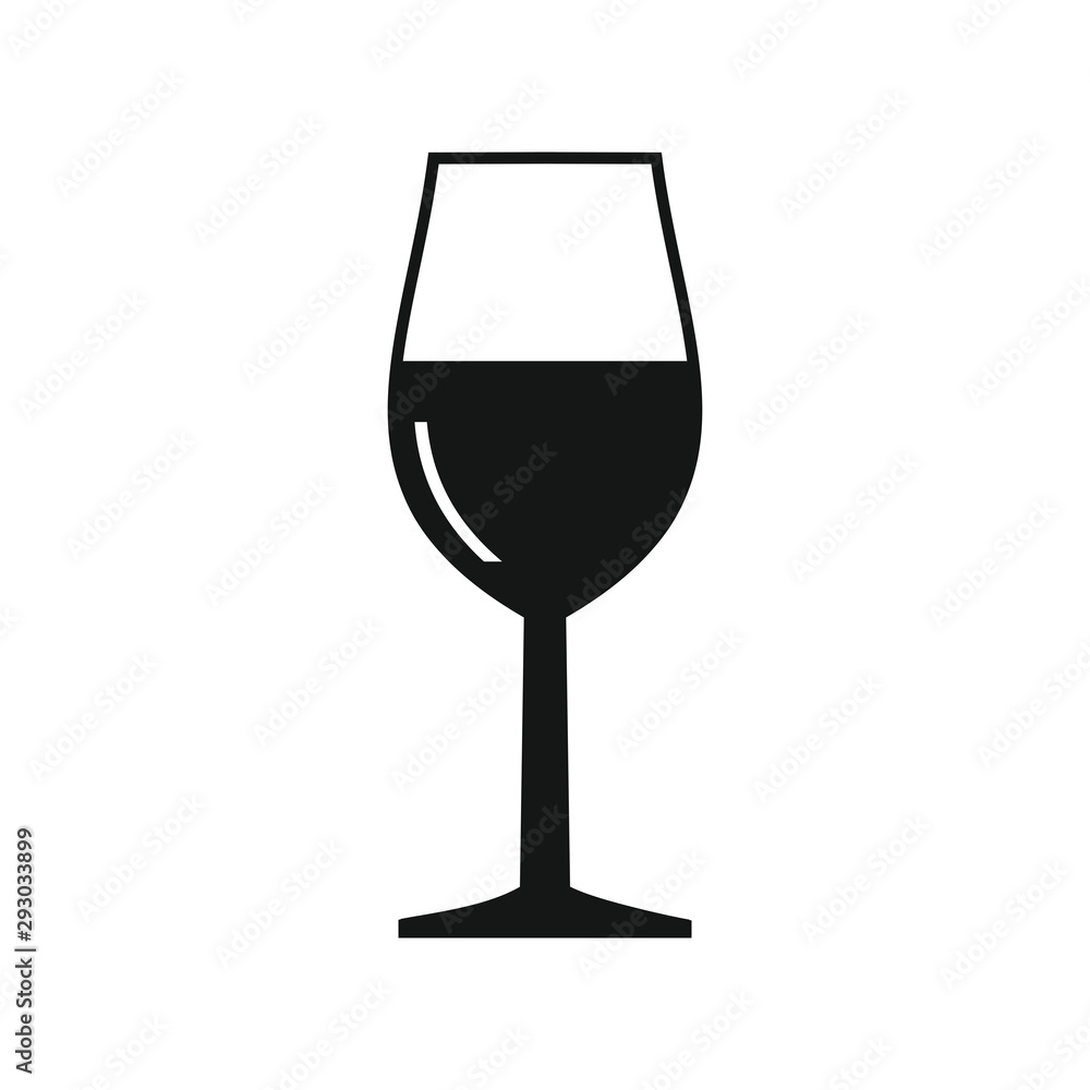 Wine glass isolated on vector icon Wine glass isolated on vector icon