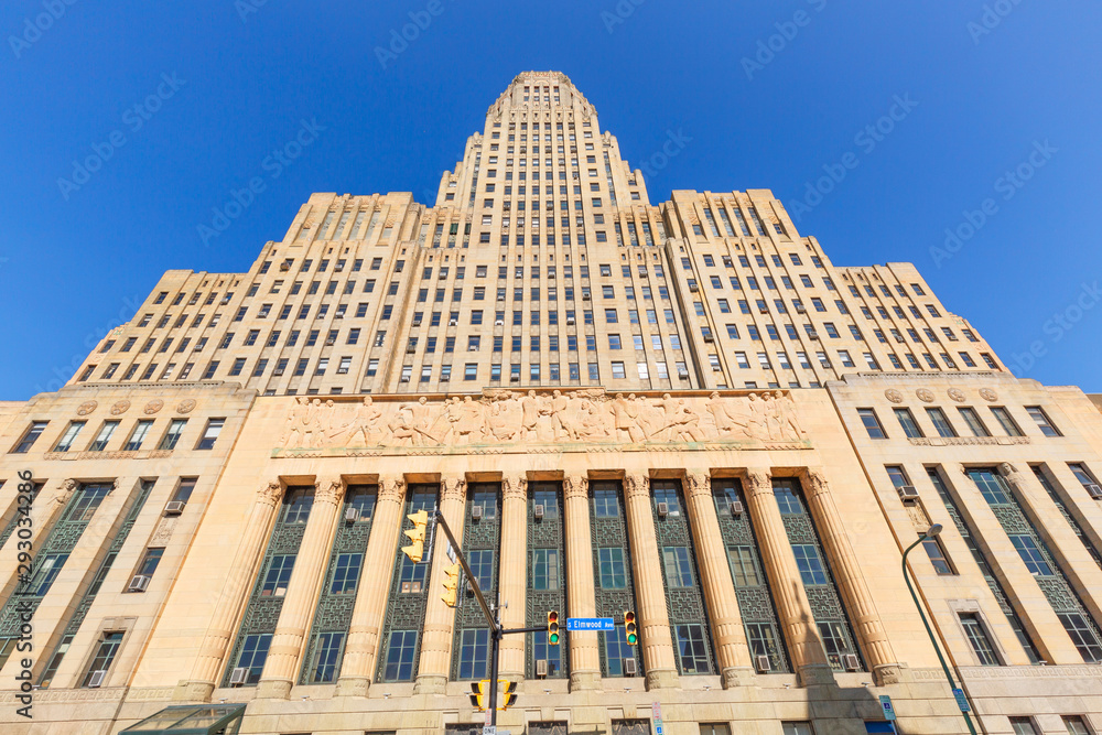 Buffalo City Hall, The 378-foot-tall building is the seat for municipal government, one of the largest and tallest municipal buildings in the United State