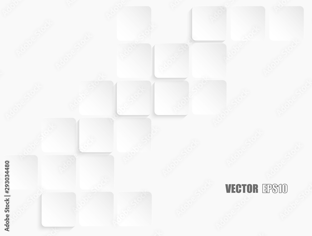 Abstract . geometric square paper white background ,light and shadow . Vector. Abstract . geometric square paper white background ,light and shadow . Vector.