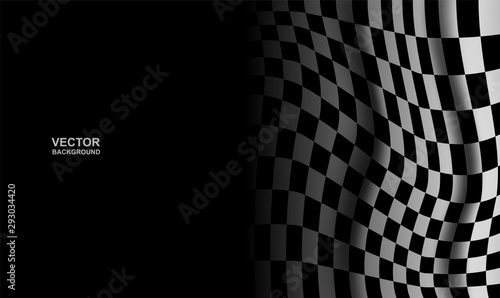 Black and white checkered flag background. sport and race theme, victory flag . vector.