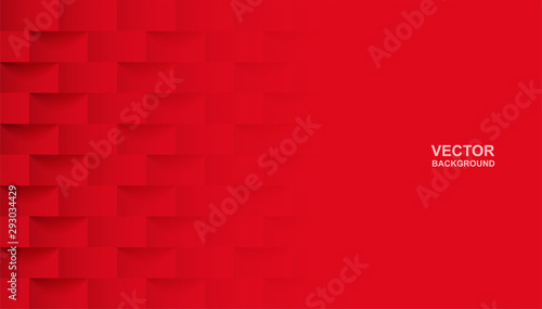 Abstract. Red square geometric background. light and shadow . Vector.