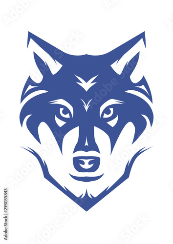 Wolf Abstract template logo design. simple flat style. - Vector wolves