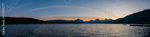 Beautiful sunrise of the Lake Mcdonald