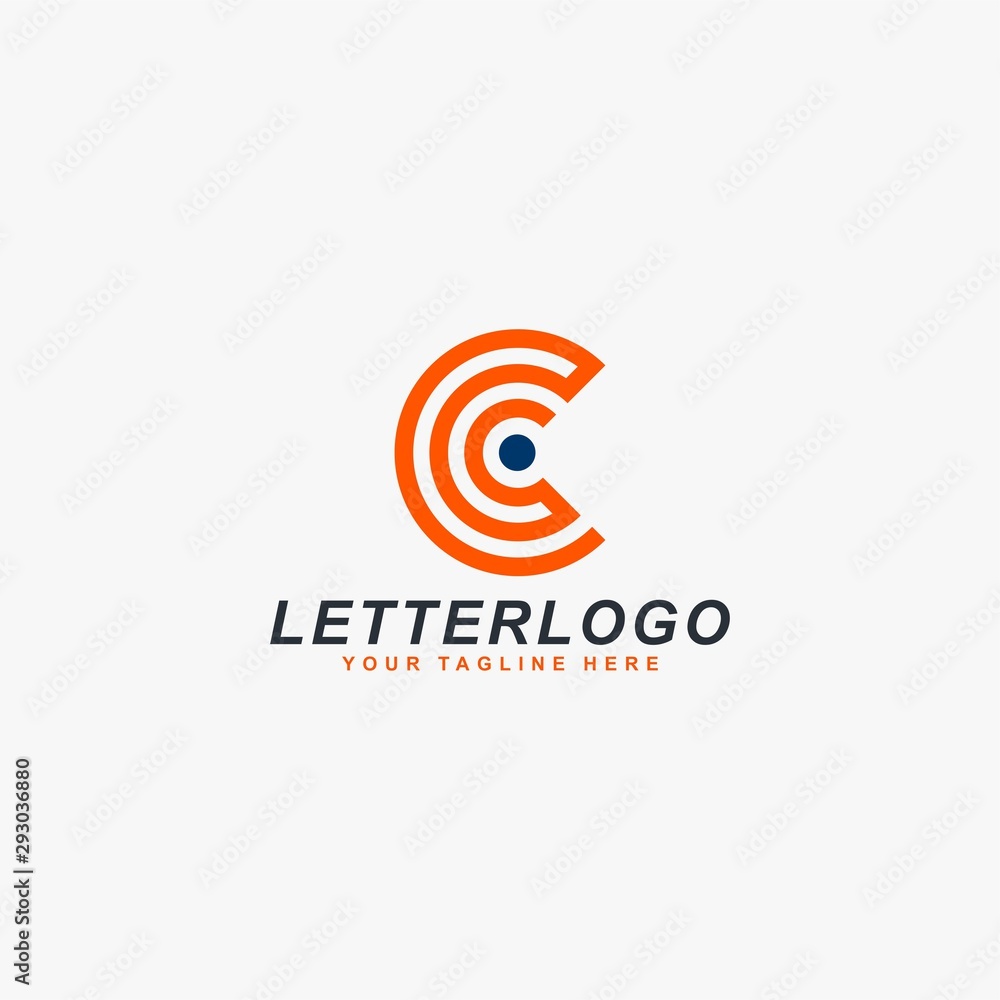Letter C logo design vector. Labyrinth abstract symbol. Letter C outline and dot vector icons. Letter C logo design vector. Labyrinth abstract symbol. Letter C outline and dot vector icons.