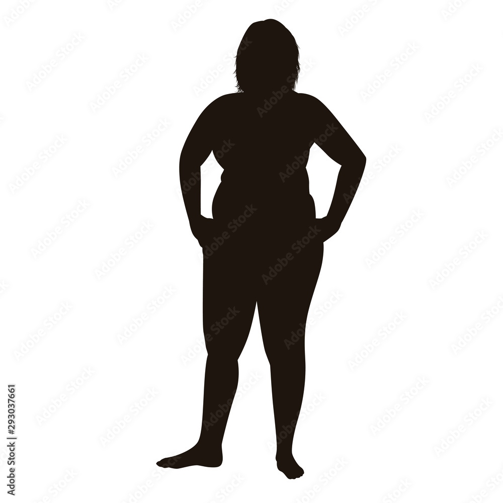 Naklejka premium Fat People Silhouette
