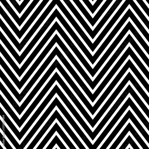 black and white diagonal strips in a zigzag