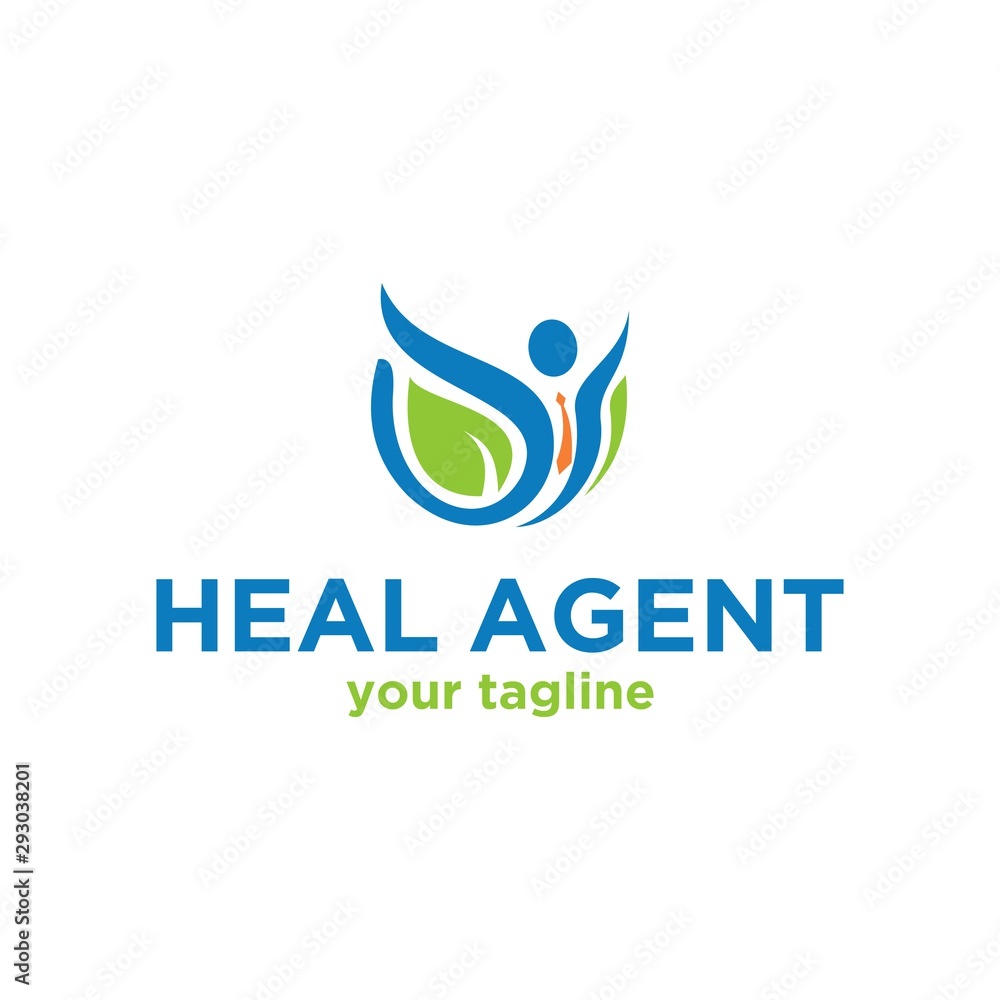 Heal Agent Nature Logo Leaf Design Idea Heal Agent Nature Logo Leaf Design Idea