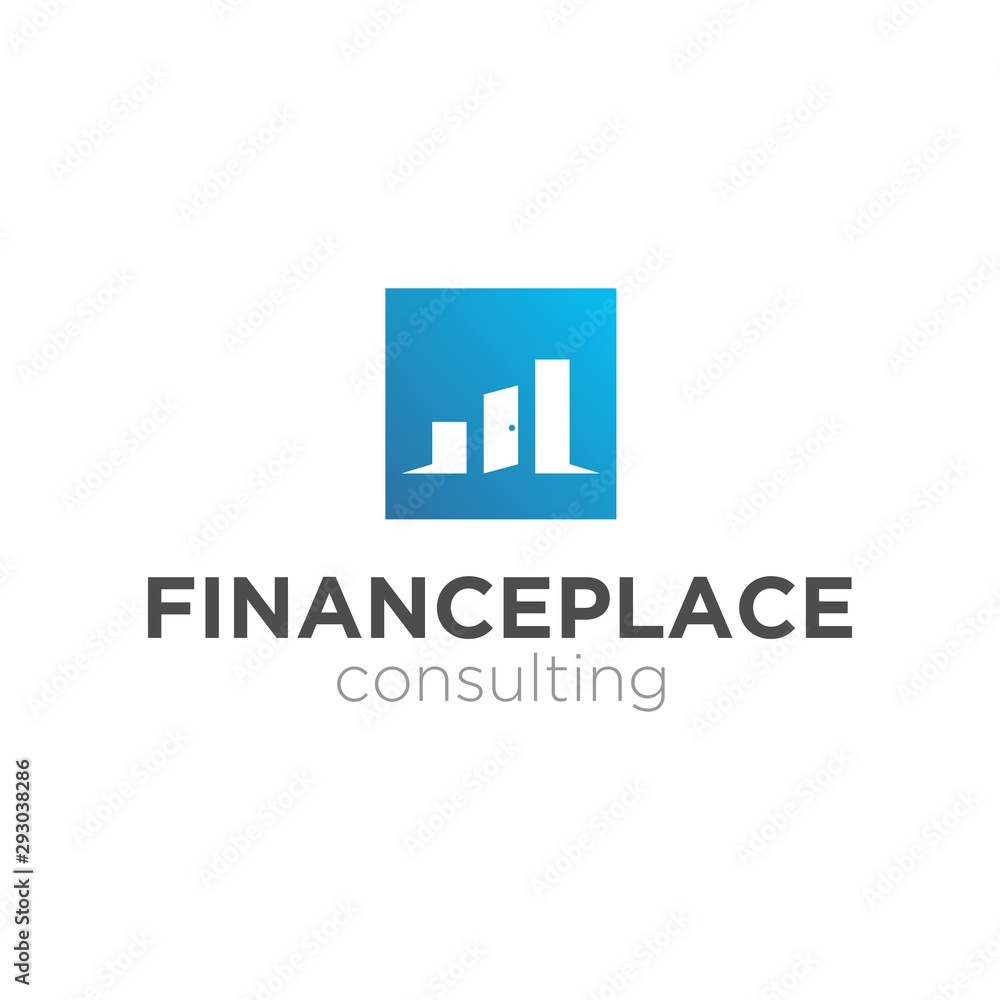 Finance Door Advisory Minimalist Logo Design Concept