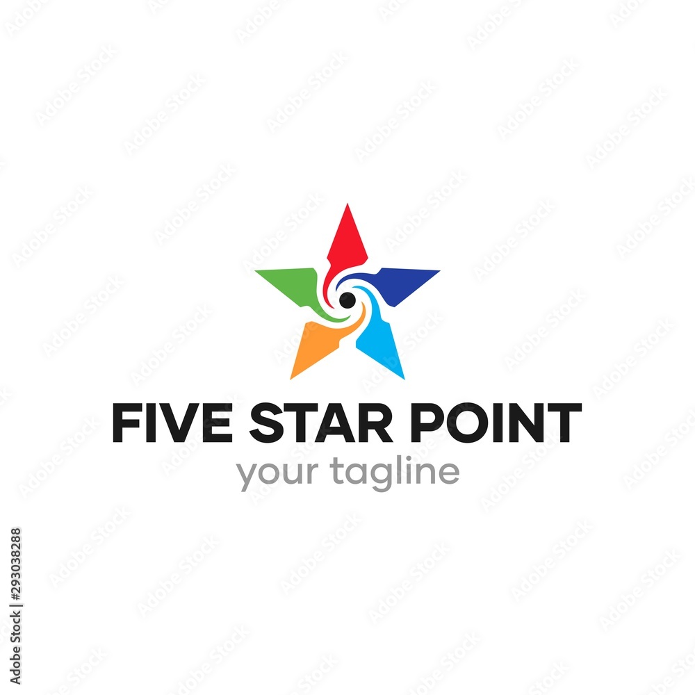 Five Star Point Logo Design Idea Five Star Point Logo Design Idea