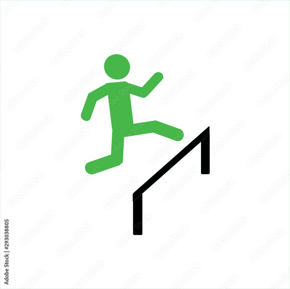 runner over the barrier icon, isolated on white background runner over the barrier icon, isolated on white background
