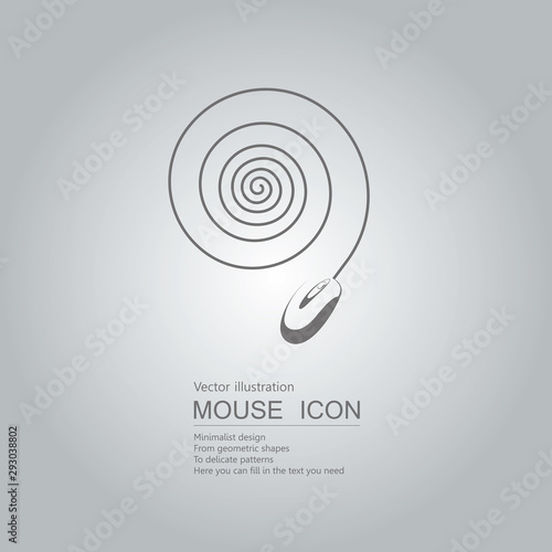 Mouse creative design. Isolated on grey background