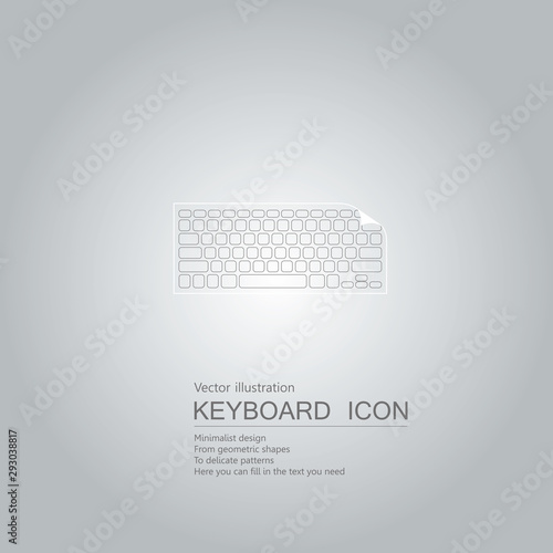 Vector drawn keyboard. Isolated on grey background