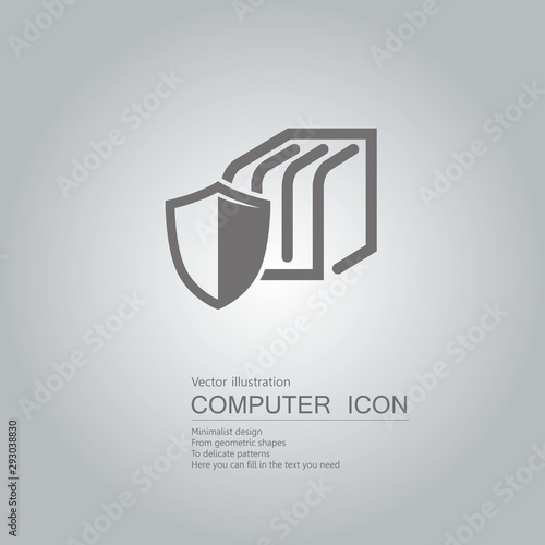 Vector drawn folder icon. Isolated on grey background.