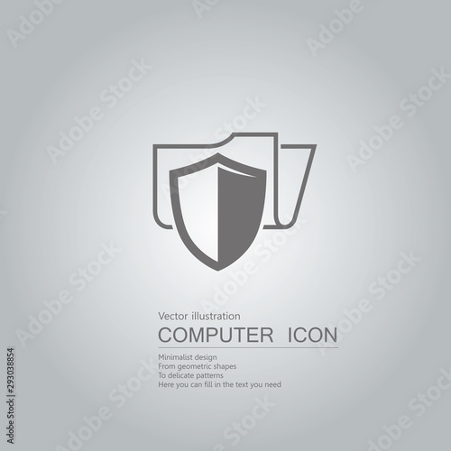Vector drawn folder icon. Isolated on grey background.