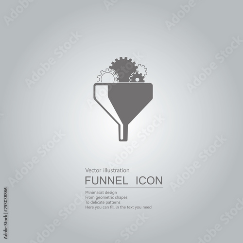 Creative design of the funnel. Isolated on grey background.