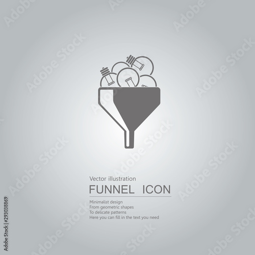 Creative design of the funnel. Isolated on grey background.