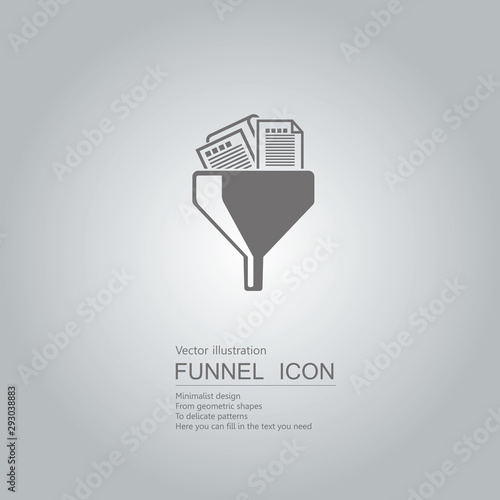 Creative design of the funnel. Isolated on grey background.