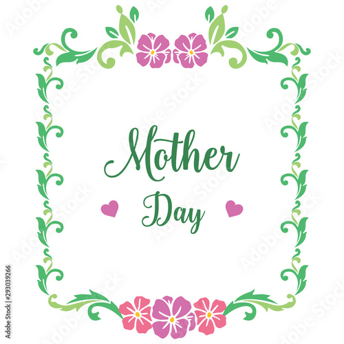 Invitation and greeting card mother day, with cute green leafy flower frame. Vector © StockFloral