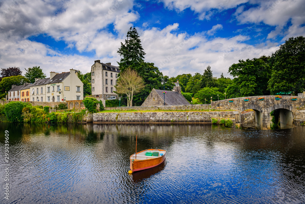 Obraz premium Sunny day in the small beautiful village of Huelgoat. Brittany. France
