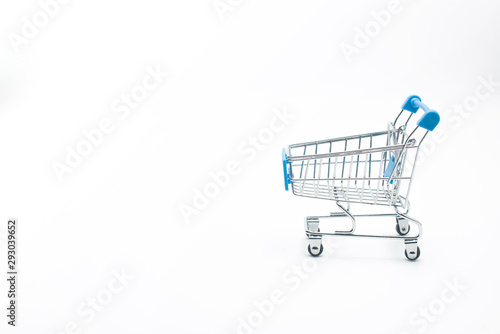 Shopping cart isolated on white background. Market,sale and consumerism concept.