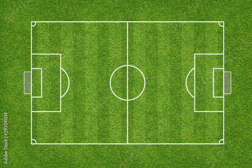 Top view of soccer field, football field