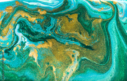 Green and gold marble pattern